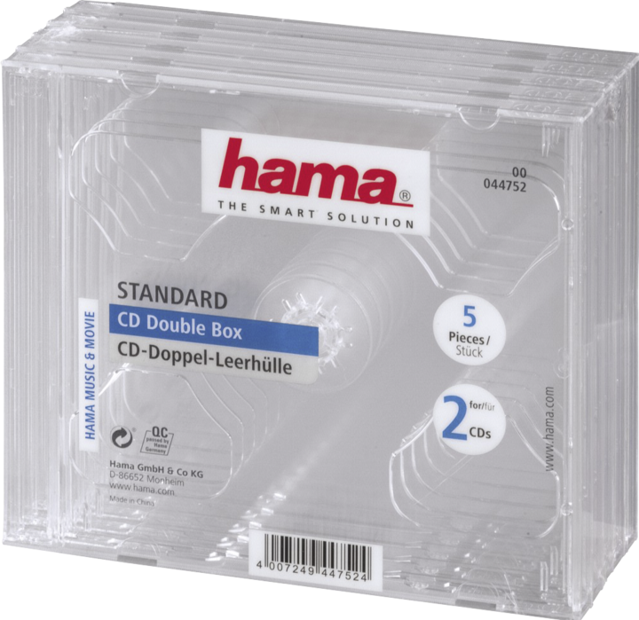 Hama CD-Double-Box 5er-Pack Transparent Jewel-Case