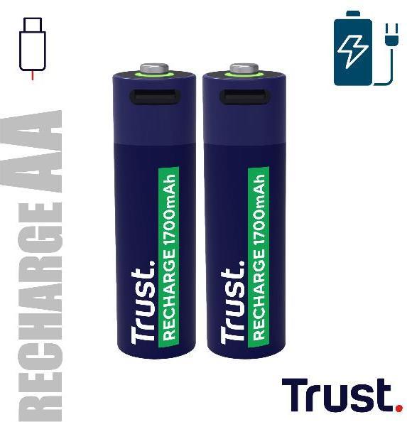 Image du produit Trust Batteries Rechargeables USB-C 2p (2 pcs, AA, 1700 mAh)