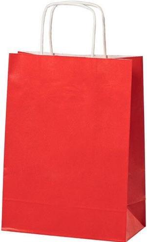Immagine prodotto Mailmedia Sacchetto di carta con cordino, 3,5 litri, rosso Dimensioni: (L)180 x (P)80 x (H)240 mm, in Kraft