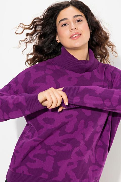 Produktbild Ulla Popken Pullover, Buchstaben, gerippter Rollkragen, Langarm (58)