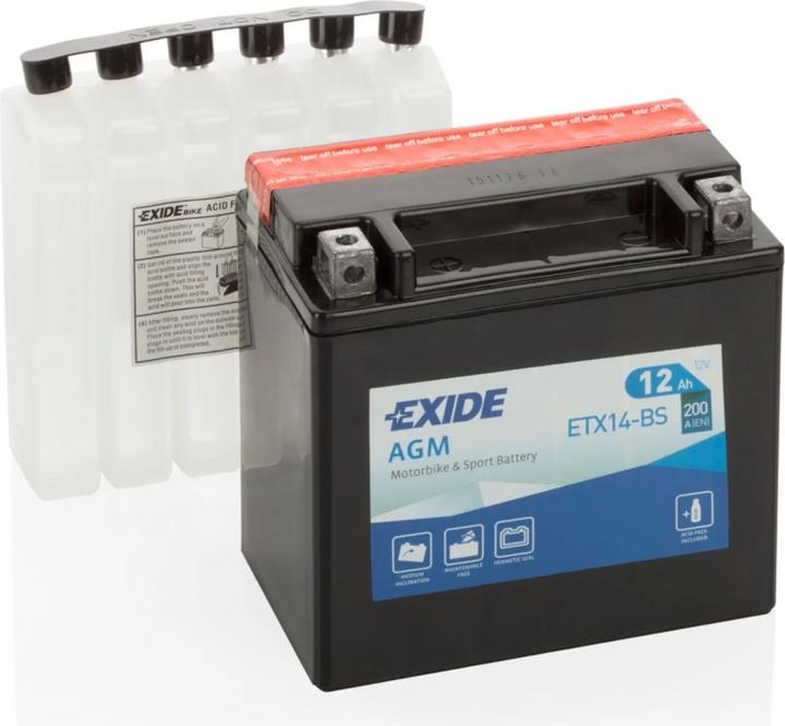Exide Agm Etx14-Bs (12 V, 12 Ah, 200 A)