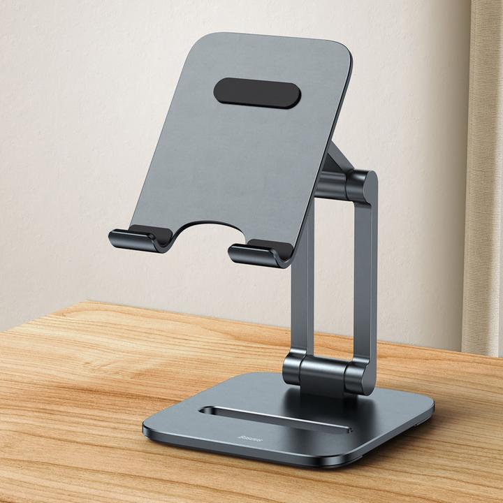 Actual product image Baseus Desktop Biaxial Foldable Metal Stand (for Phones) Grey