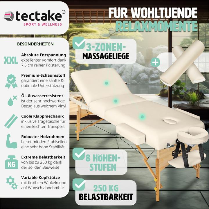 Actual product image tectake 3 Zonen Massageliege-Set