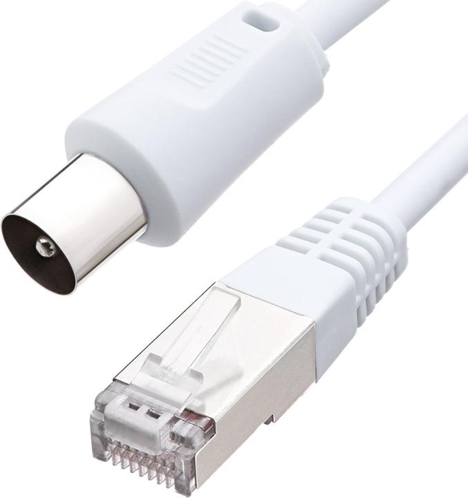 Image du produit Force Power Koaxialkabel 9.52mm / Ethernet RJ45 2m (Câble d'antenne)