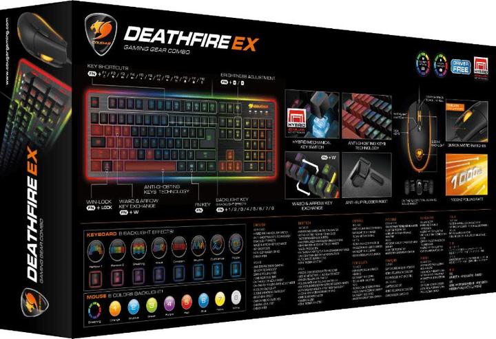 Actual product image Cougar DEATHFIRE EX keyboard USB QWERTY Black (DE, Cable)