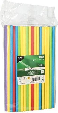 Productafbeelding Papstar 100 rietjes puur assorti kleuren (100 x)
