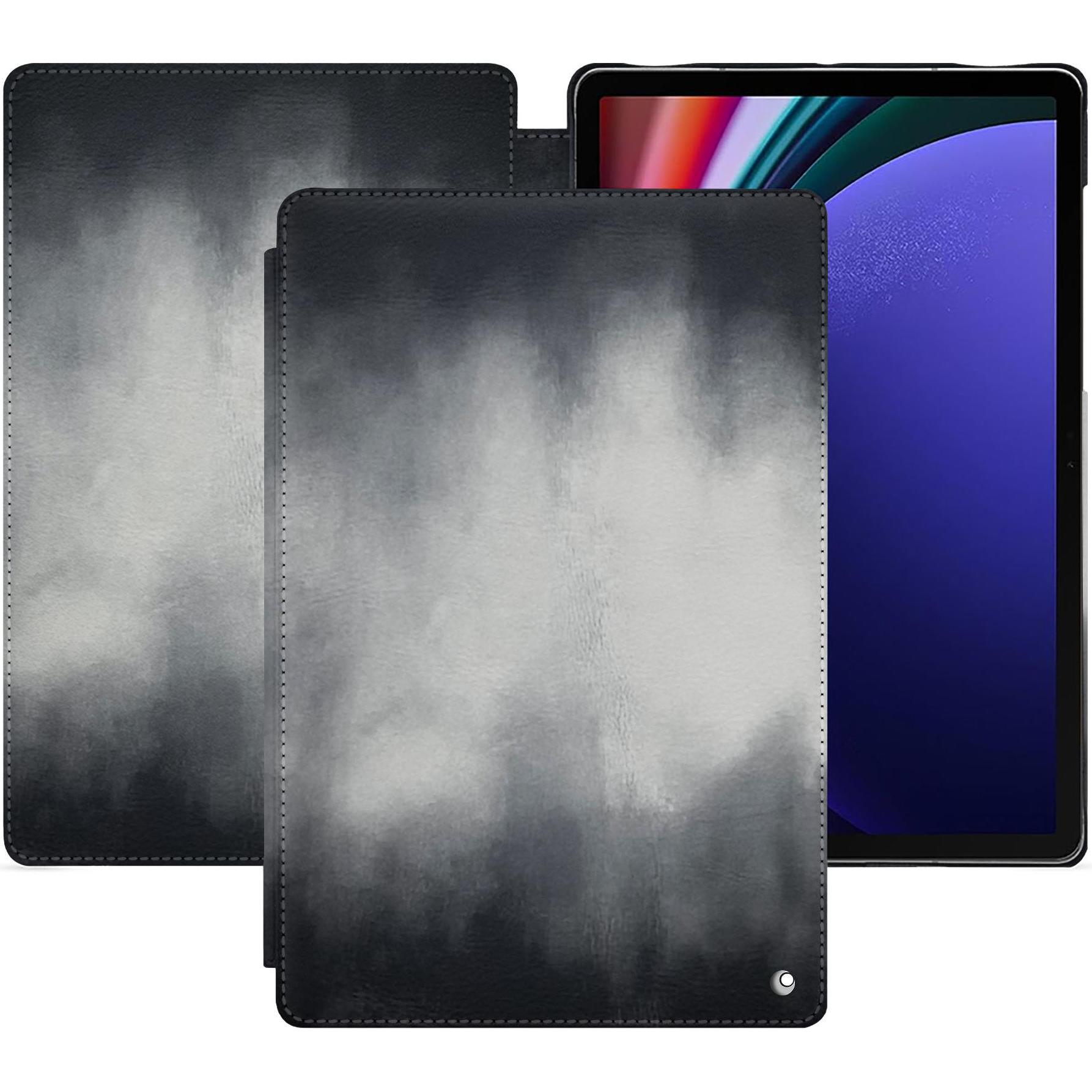 Noreve Lederschutzhülle horizontal (Galaxy Tab S9+), Tablet Hülle, Grau