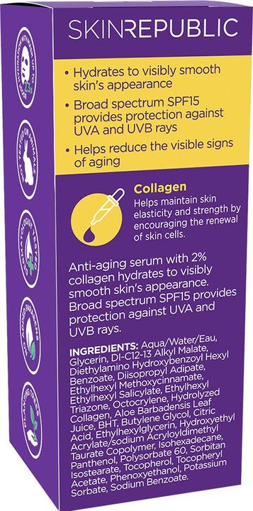 Valori nutrizionali e ingredienti Skin Republic - Collagene 2% + siero SPF 15 (30 ml)