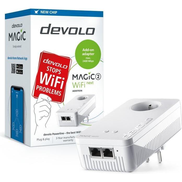 Devolo Powerline WLAN Einzel Adapter 2.4 GBit/s (2400 Mbit/s), Powerline