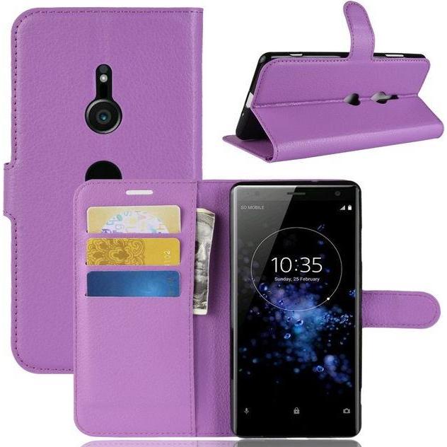 Thumbnail - MU Classic Litchi Leder Bookcover Series (Sony Xperia 10), Smartphone Hülle, Violett
