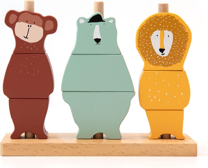 Trixie Baby Puzzle à empiler en bois Animaux