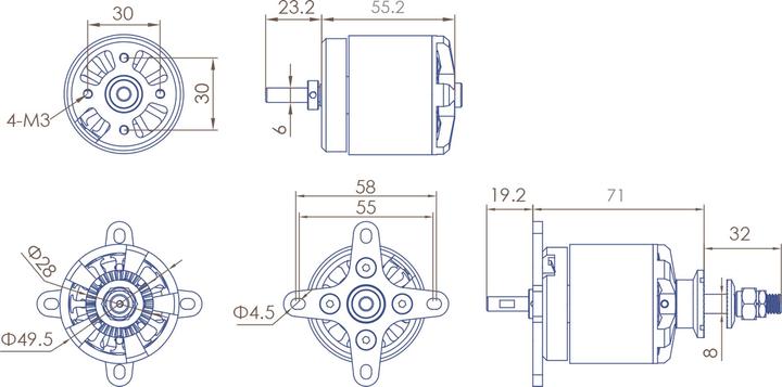 Actual product image Planet-Hobby JOKER 5060-5,5 V3 470 KV BRUSHLESS MOTOR
