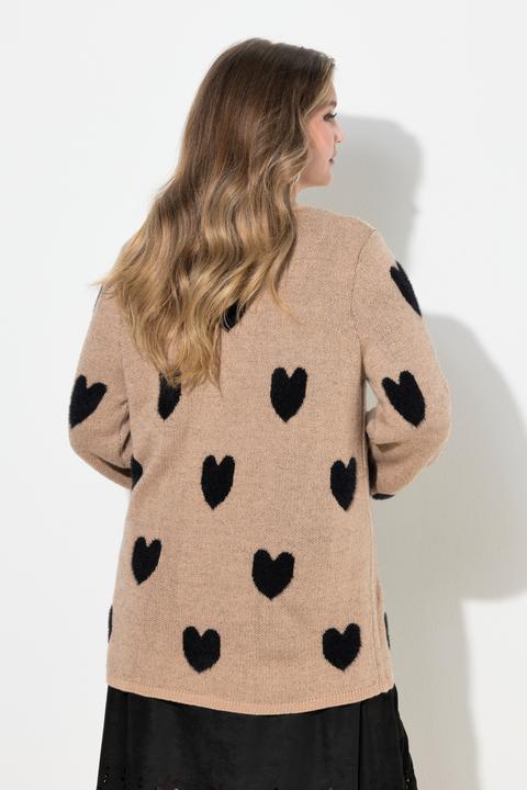 Produktbild Miamoda Pullover, bequeme Passform, Herzen, Stehkragen (54)