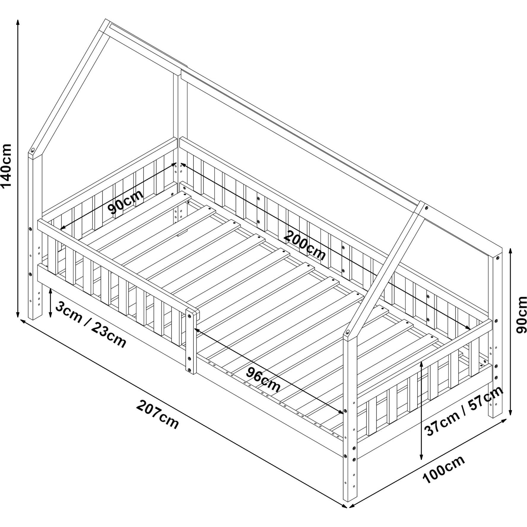 Thumbnail - En.Casa, Kinderbett, Ydre (90 x 200 cm)