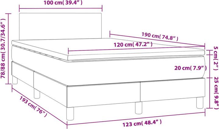 Image du produit vidaXL Boxspringbett (120 x 190 cm)