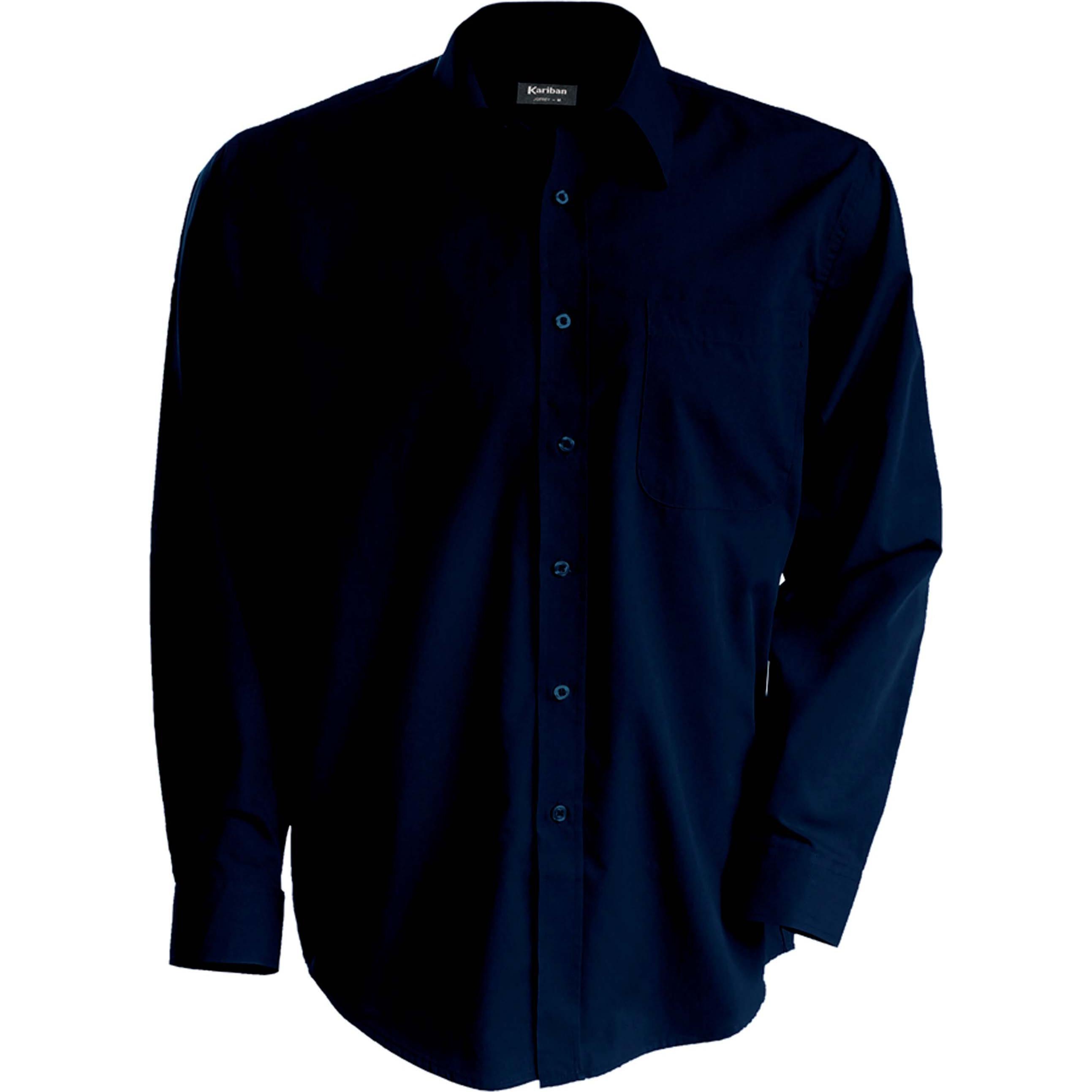 Thumbnail - Kariban, Herren, Hemd, Popeline, Blau, (3XL)