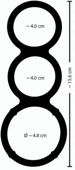 Actual product image You2Toys Metallic Silicone Triple cock and ball ring (3.80 cm)