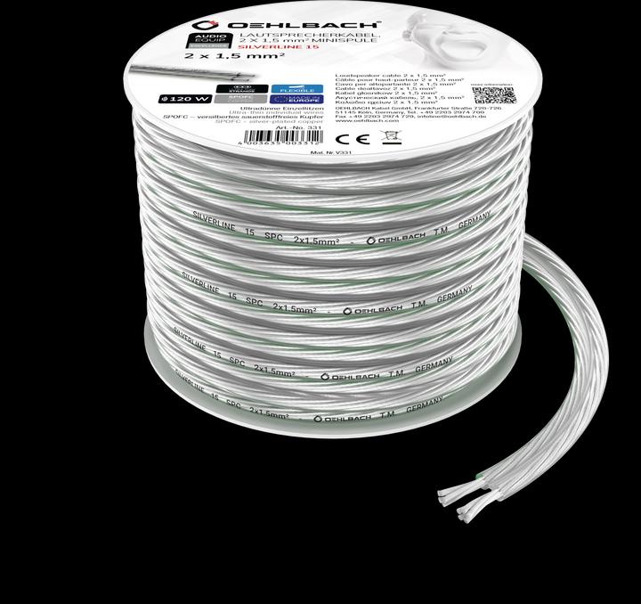 Produktbild Oehlbach Lautsprecherkabel 2x1.5mm² 4m (4 m, 1.50 mm²)