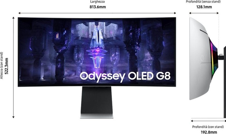 Immagine prodotto Samsung Odyssey OLED G8 - G85SB (3440 x 1440 pixel, 34")