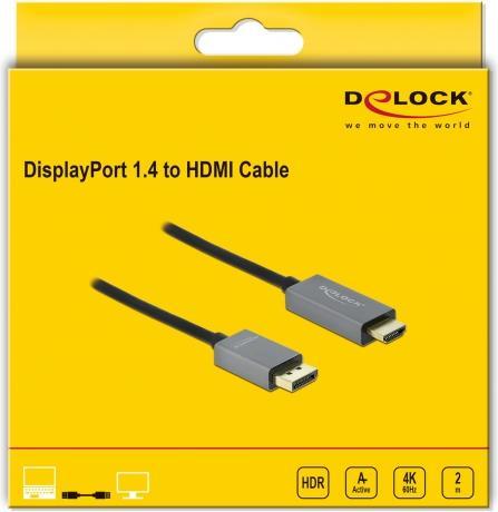 Produktbild Delock DisplayPort — HDMI (Typ A) (2 m, HDMI, 2.2)