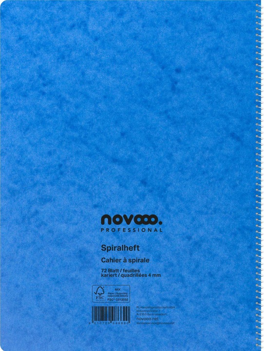 Produktbild Novooo Spiralheft assortiert (A4, Kariert)