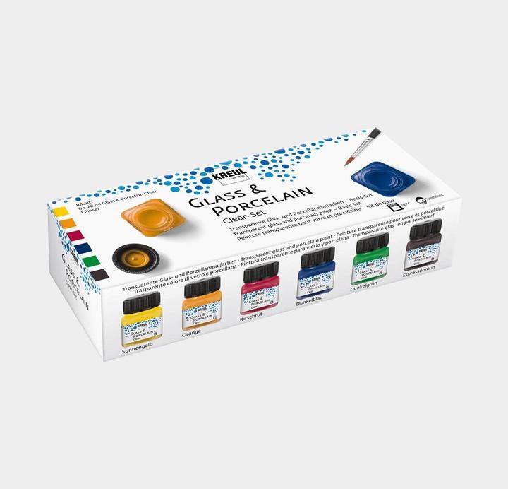 Image du produit Kreul Verre et porcelaine Clear-Set (Vert foncé, Rouge cerise, Jaune soleil, Brun espresso, Bleu foncé, Orange, 120 ml)
