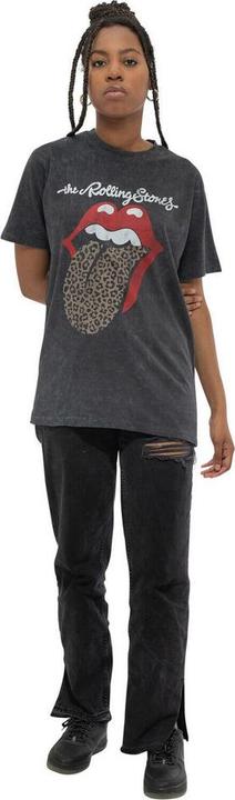 Produktbild The Rolling Stones Unisex Adult Leopard Tongue Acid Wash T-Shirt (L)