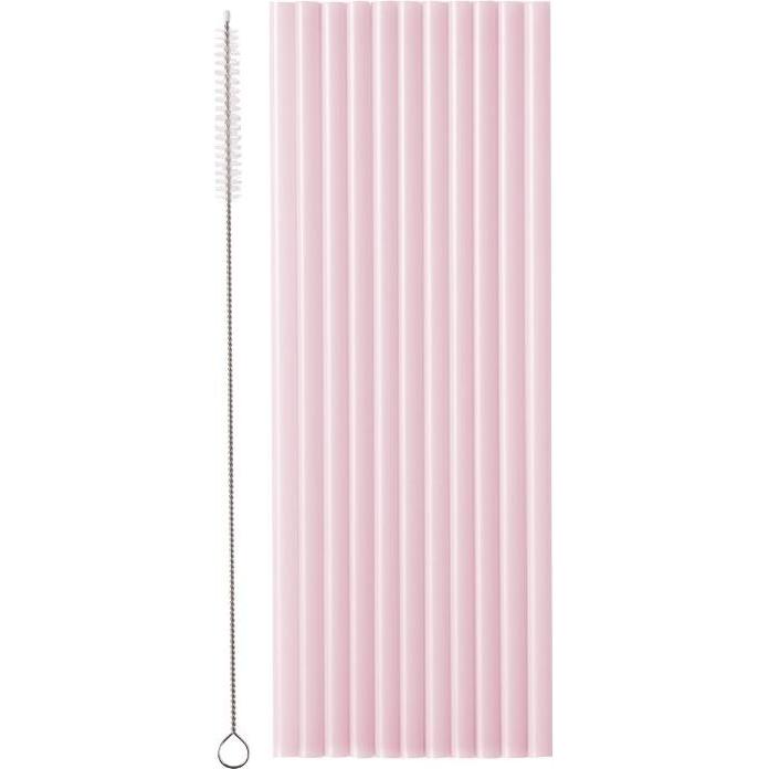 Partydeco Plastikstrohhalme - Rosa (12 x) (5904555066298)
