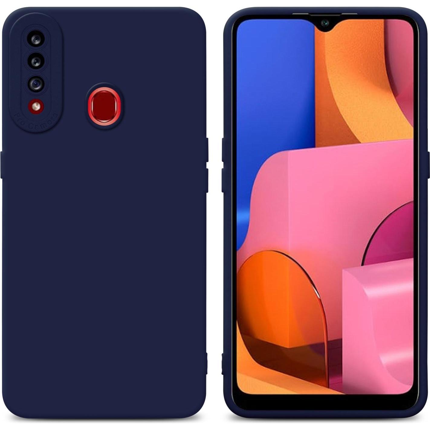 Cadorabo Hülle für Samsung Galaxy A20s im TPU Fluid LM162 Style (Samsung Galaxy A20s), Smartphone Hülle, Blau