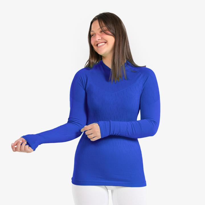 Immagine prodotto Kipsta Maglia funzionale da calcio da donna/uomo a maniche lunghe - Keepdry blu indaco (S)