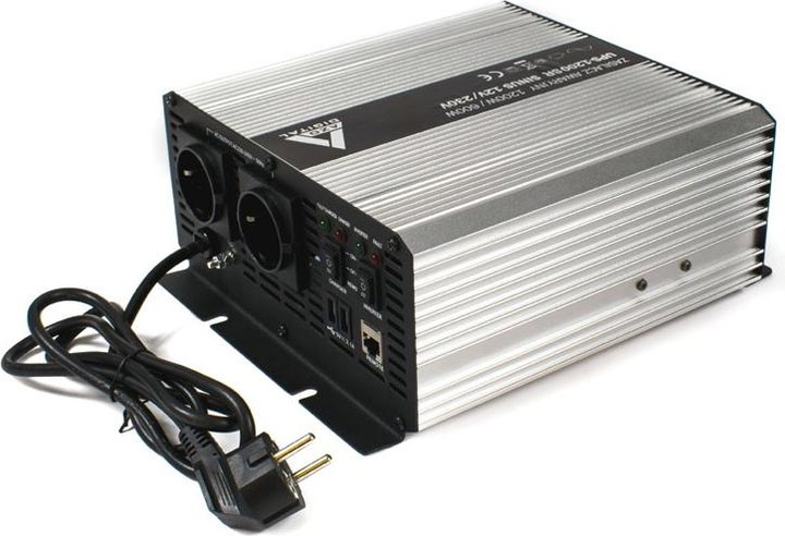 Actual product image Digital Uninterruptible Power Supply (UPS + AVR) AZO 12V UPS-1200SR Sine 1200W/600W 12V/2... (1200 VA, 600 W)