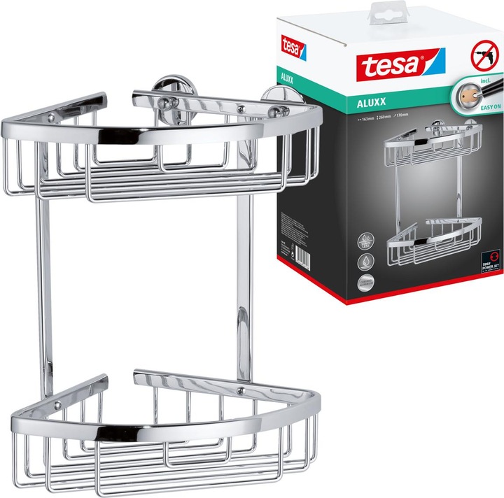 Actual product image tesa ALUXX shower tray incl. adhesive solution without drilling (18 x 18 x 26.5 cm)