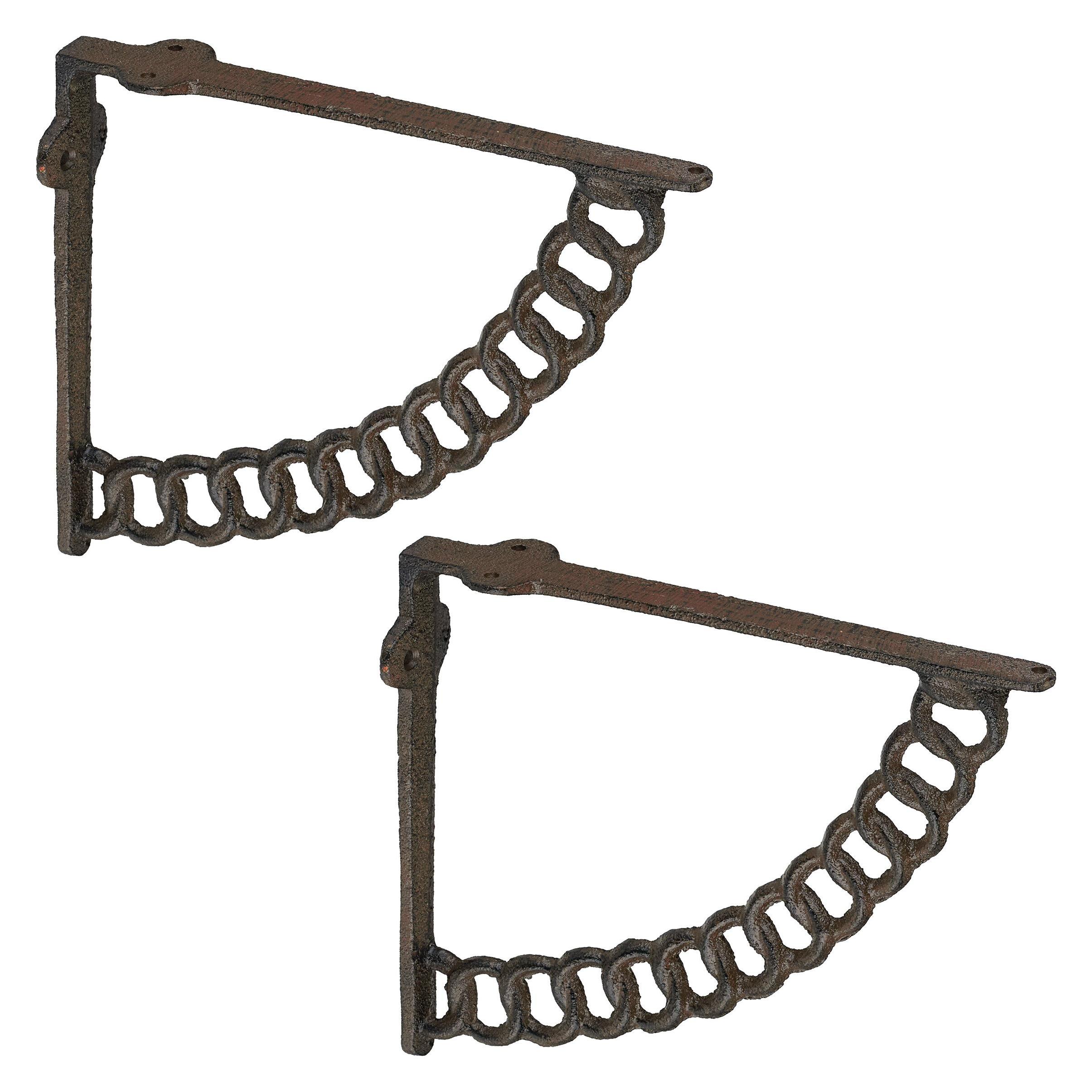 Relaxdays, Plank Accessoires, Regalträger 2er Set Ketten-Design
