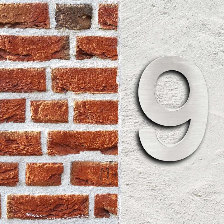 Immagine prodotto Wiltec Numero civico 9 in acciaio inox Numero civico moderno design 3D in acciaio inox