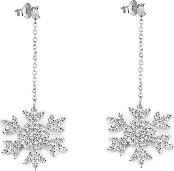 Produktbild Beneto Shiny silver earrings Snowflakes AGUP2753 (L)