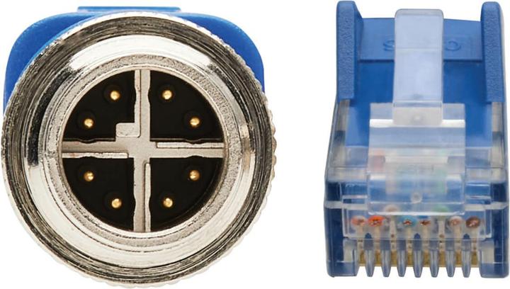 Produktbild Eaton M12 X-Code Cat6 1G UTP CMR-LP Ethernet Cable M12m/RJ45m IP68 PoE Blue 10m 32.8 ft. (UTP, CAT6, 10 m)