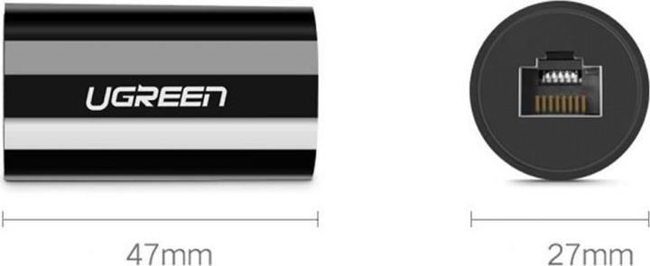Actual product image Ugreen Ethernet anti-thunder RJ45 lightning protection coupling (UTP, CAT5e, 0.05 m)