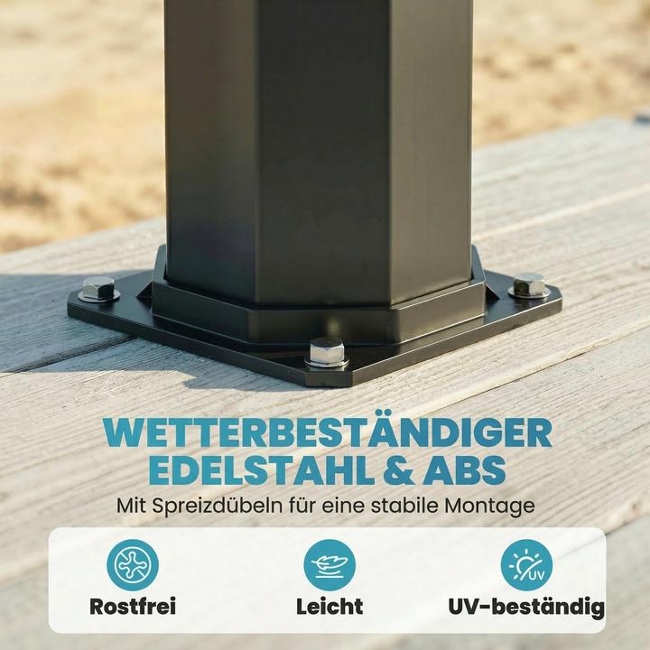 Produktbild Outsunny Gartendusche ABS, Edelstahl Schwarz