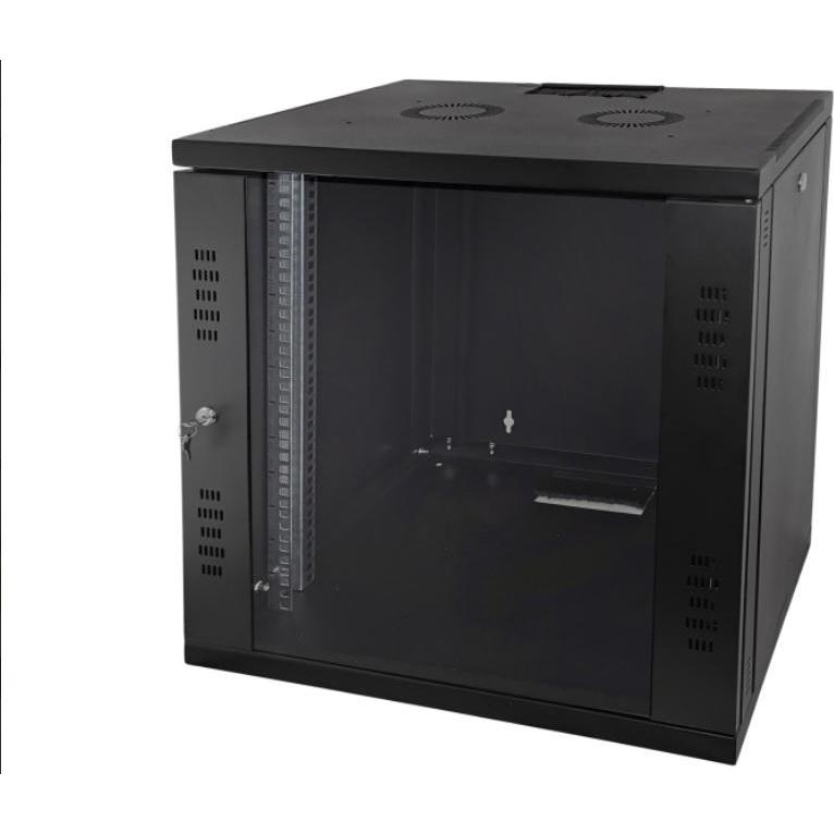 Alantec HÄNGESCHRANK 19 15U 450MM SCHWARZ FLAT PACK (10.86 HE, 19 Zoll Rack), Serverschrank, Schwarz