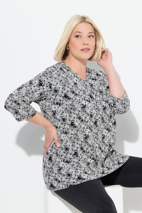 Immagine prodotto Ulla Popken Shirt, Blüten, A-Linie, Rundhals, 3/4-Arm (42, 44)
