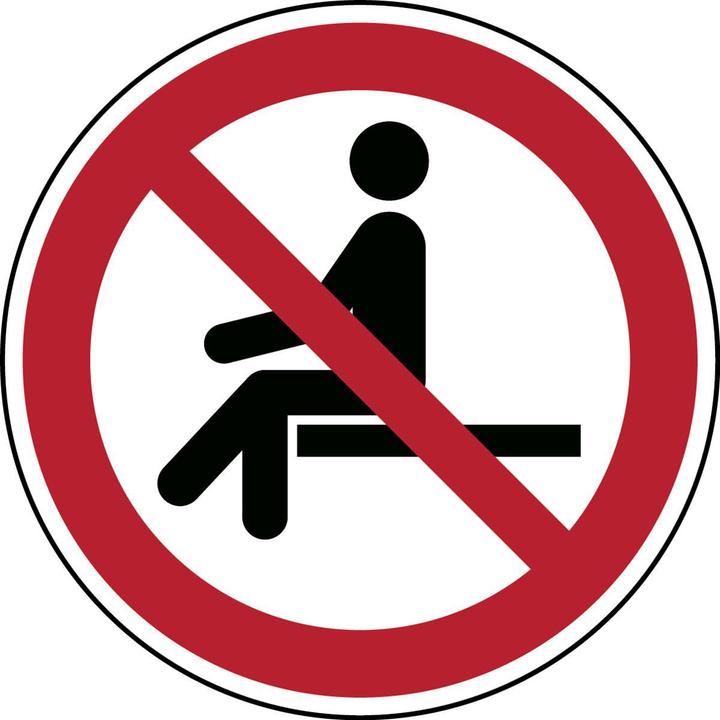 Actual product image Brady ISO Safety Sign - No sitting