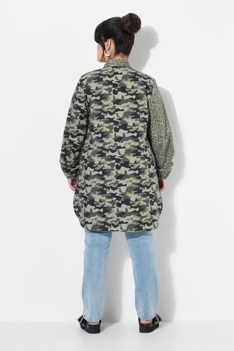 Image du produit Angel of Style Longbluse, Straight Fit, farbiger Leo und Camouflage (54)