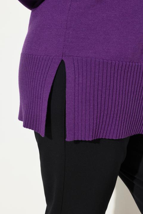 Immagine prodotto Ulla Popken Pullover, Woll-Seidenmischung, Stehkragen, Zierperlen (42, 44)