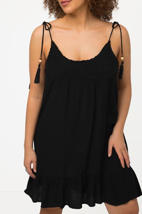 Image du produit Ulla Popken Robe en crêpe, sans manches. Bretelles à nouer. Décolleté rond. (46, 48)