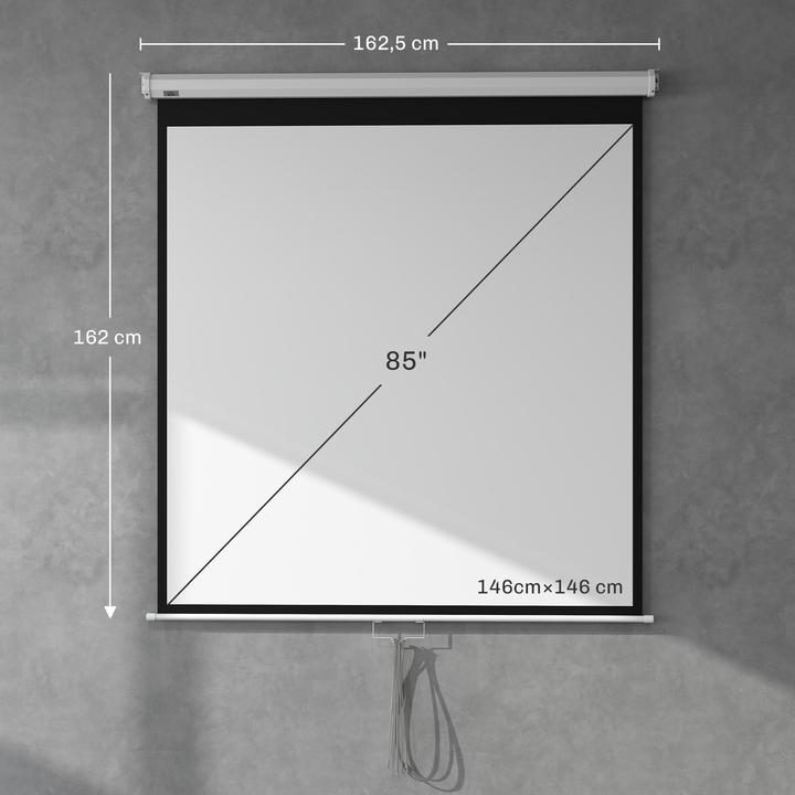 Produktbild Homcom Beamer Leinwand Kunststoff, Metall Weiss (165", 1:1)