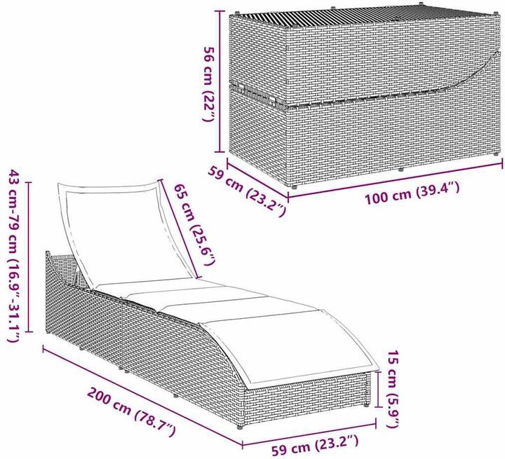 Immagine prodotto vidaXL Klappliege (100 cm)