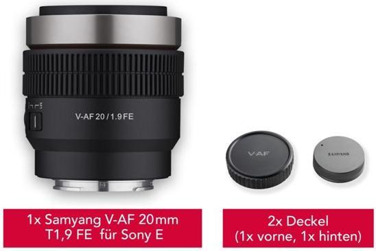Actual product image Samyang V-AF 20mm F1.9 Sony-E (Sony E, full size)