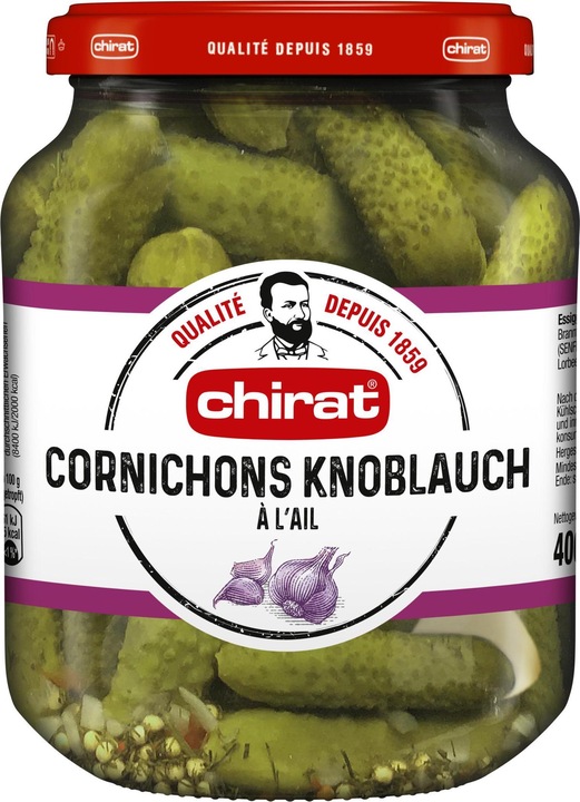 Immagine prodotto Chirat Cornichons à l'ail 400 g verre (450 g)