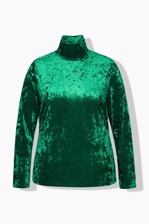 Produktbild Ulla Popken Samtshirt, Stehkragen, Slim, Langarm (60)