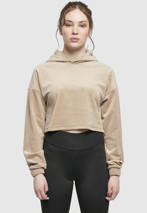 Actual product image Urban Classics Ladies Cropped Velvet Oversized Hoody (XL)